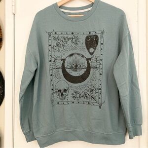 CELESTIAL GRAPHIC PULLOVER FLEECE SWEATSHIRT—SUPER SOFT!